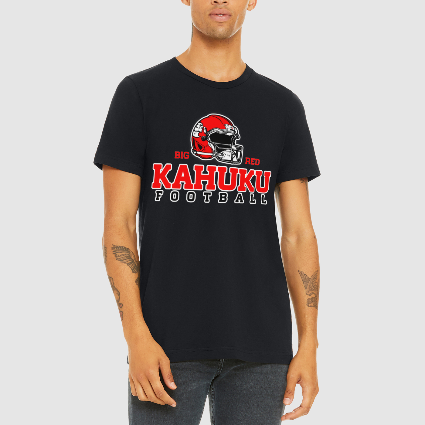 "Big Red Kahuku Football" Mens Tee