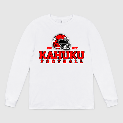 "Big Red Kahuku Football" Long Sleeve Crew Tee