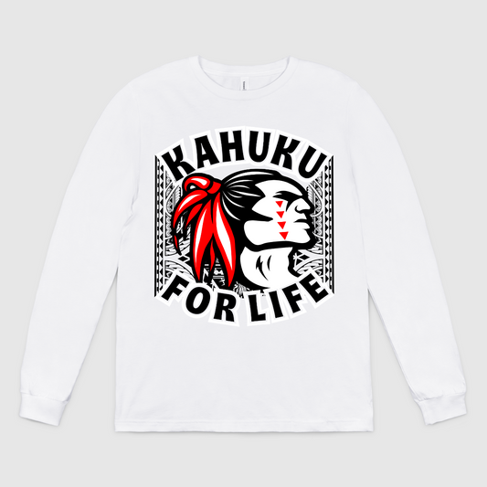 "Kahuku For Life"  Long Sleeve Mens Crew Tee