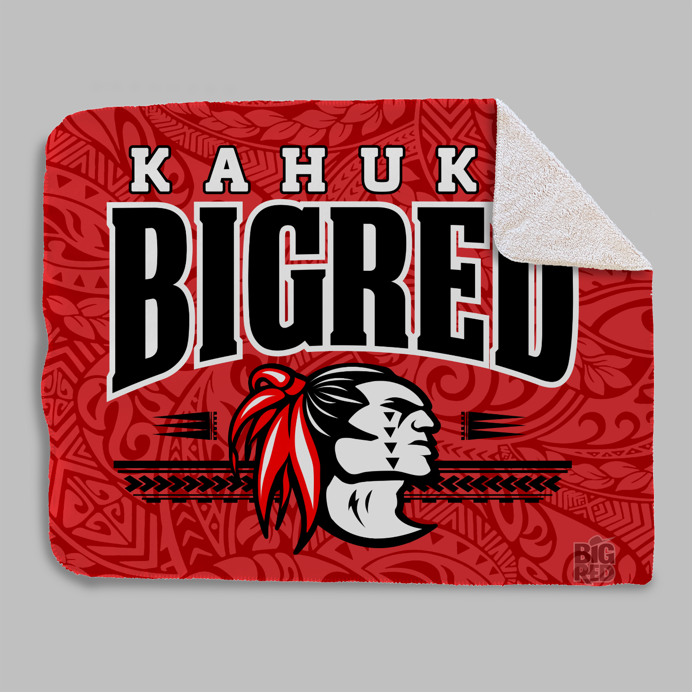 Kahuku Big Red Natural Sherpa Blanket