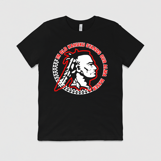 "In Old Kahuku" + Original Red Raider Black Mens Crew Tee